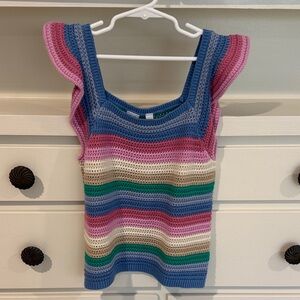 NWT GAP kids Colorful Striped Crochet Tank Top 10